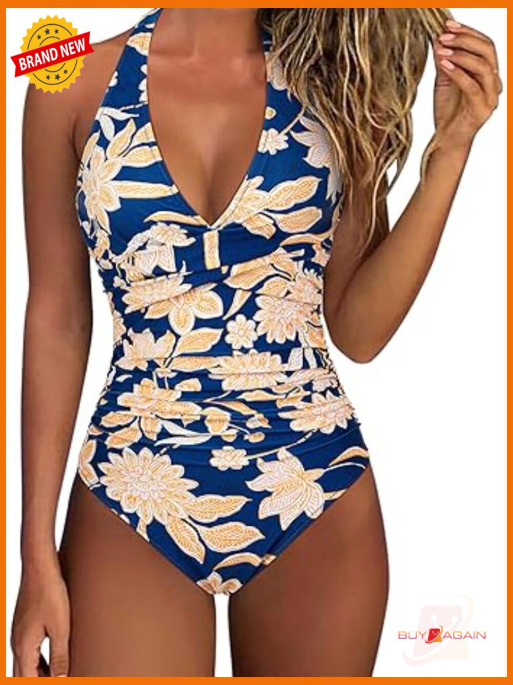 Tummy Control Halter One Piece Swimsuit Push Up Monokini